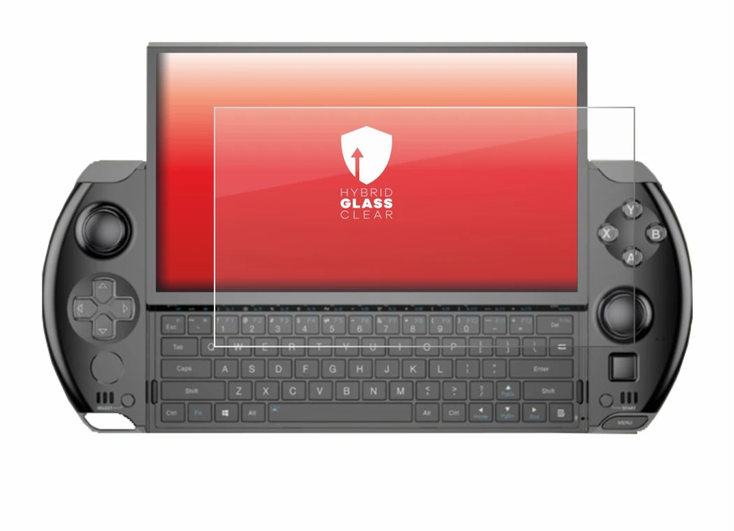 Image de l'appareil GPD Win 4 avec une grande variété de protections d'écran.
