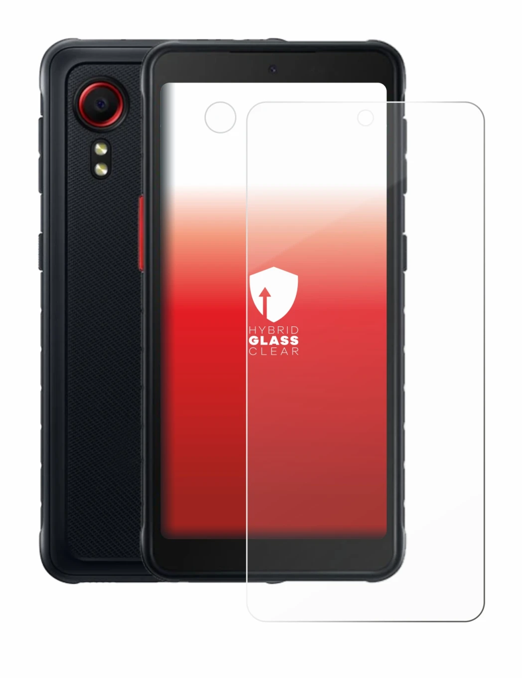 Image de l'appareil Samsung Galaxy XCover 5 Enterprise Edition (Avant+Caméra) avec une grande variété de protections d'écran.