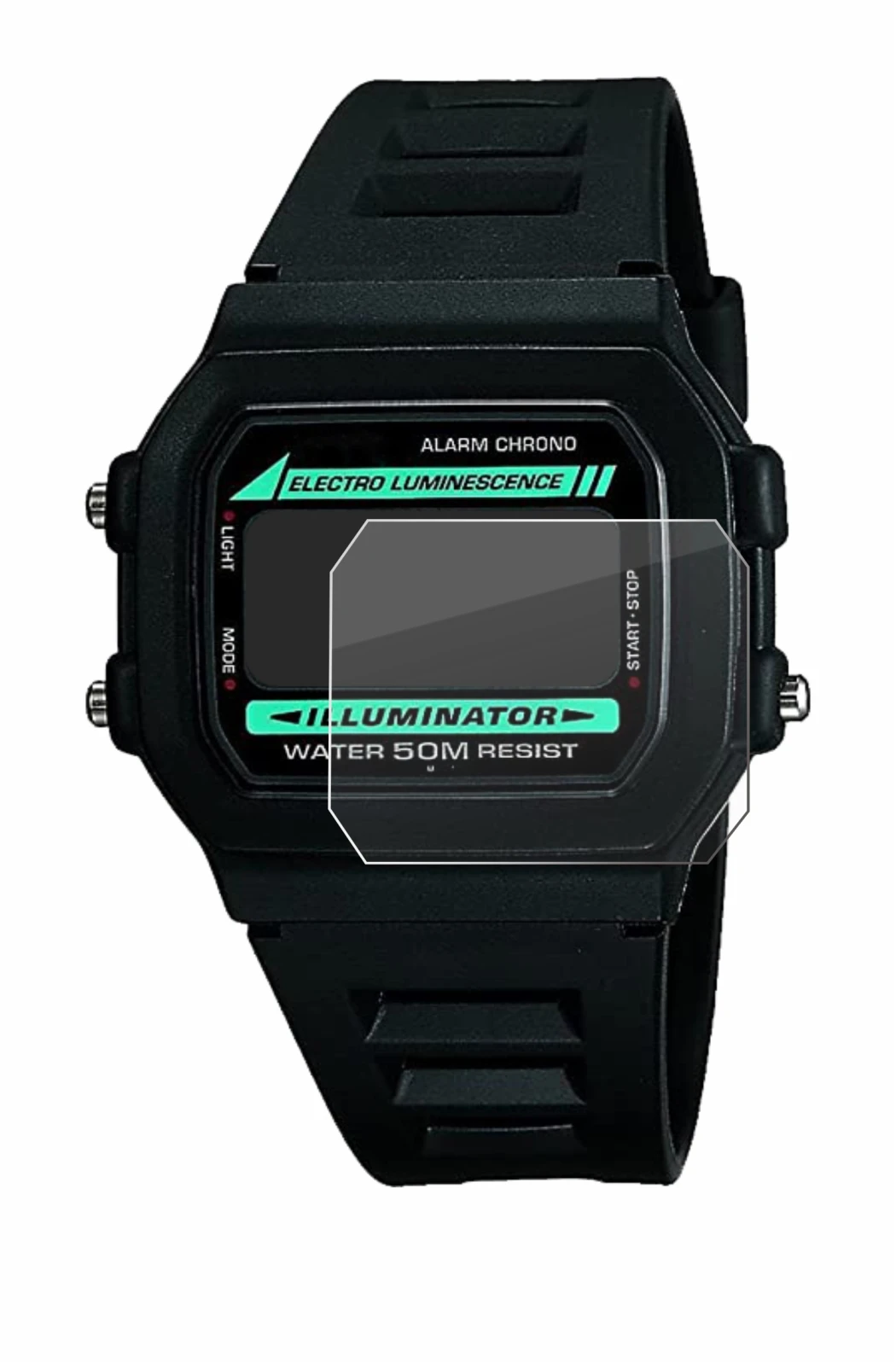 Image de l'appareil Casio W-86-1VQES avec une grande variété de protections d'écran.