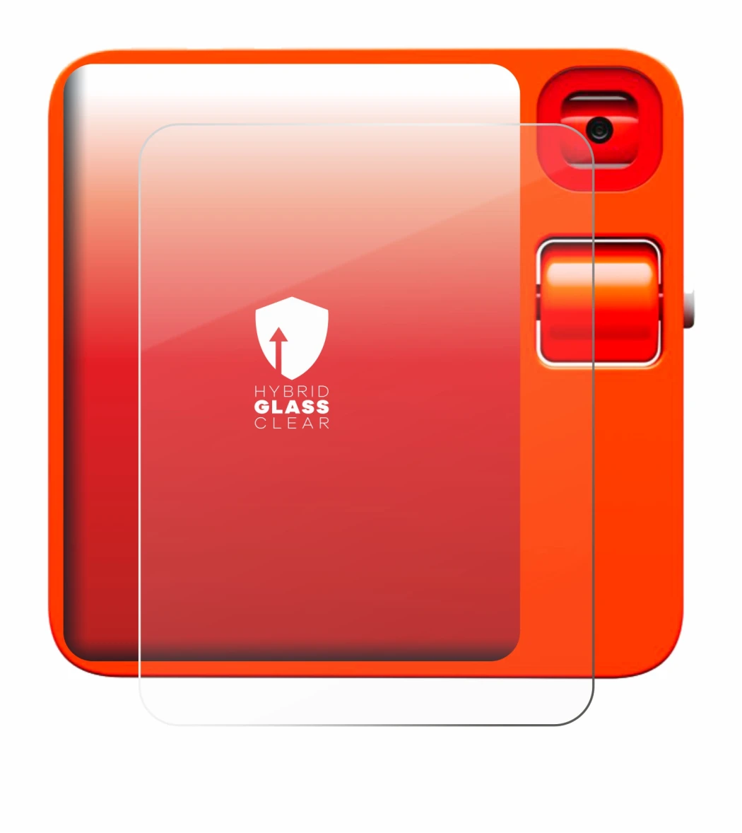 Image de l'appareil rabbit r1 avec une grande variété de protections d'écran.