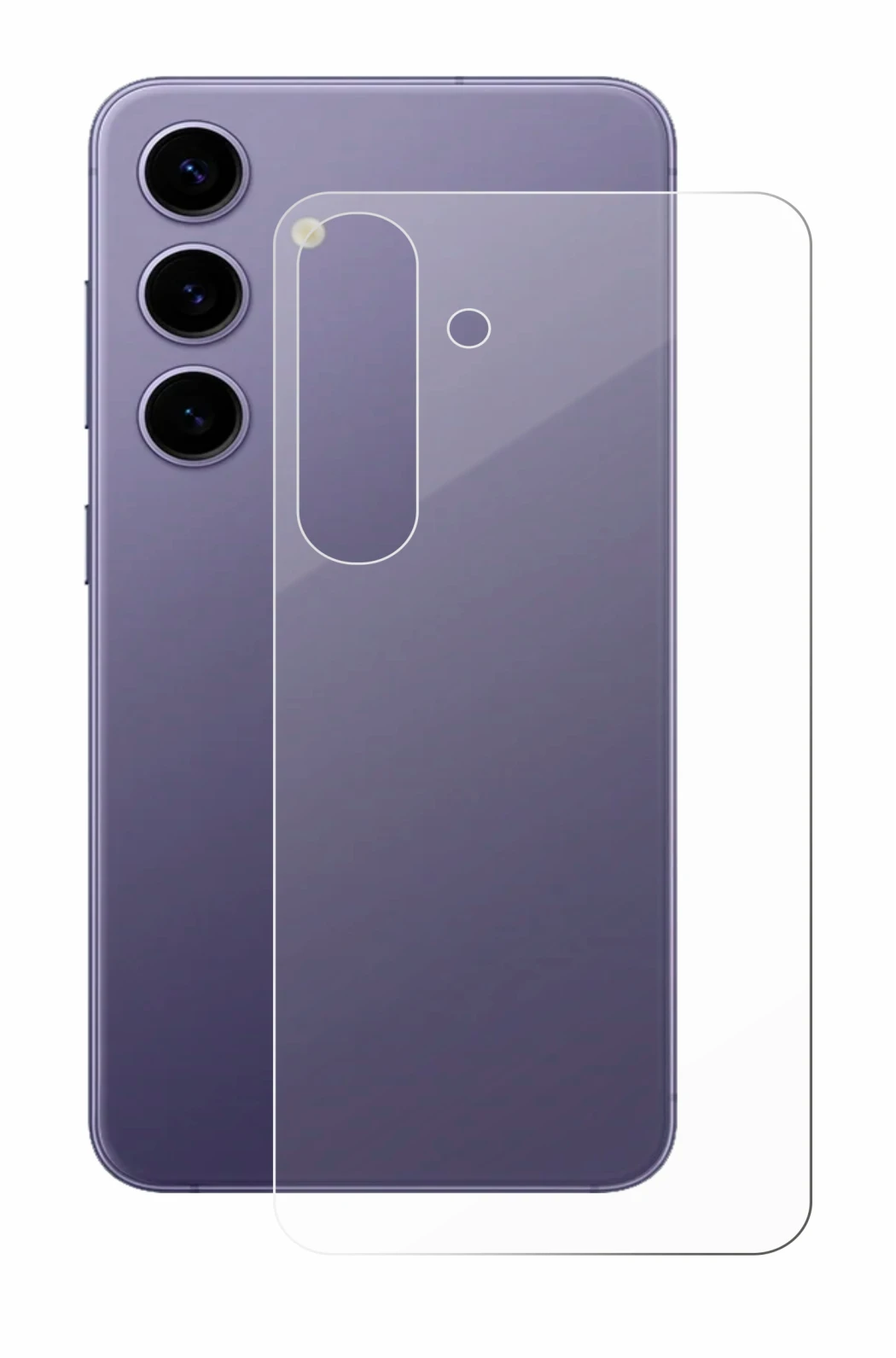 Image de l'appareil Samsung Galaxy S24 (Arrière) avec une grande variété de protections d'écran.