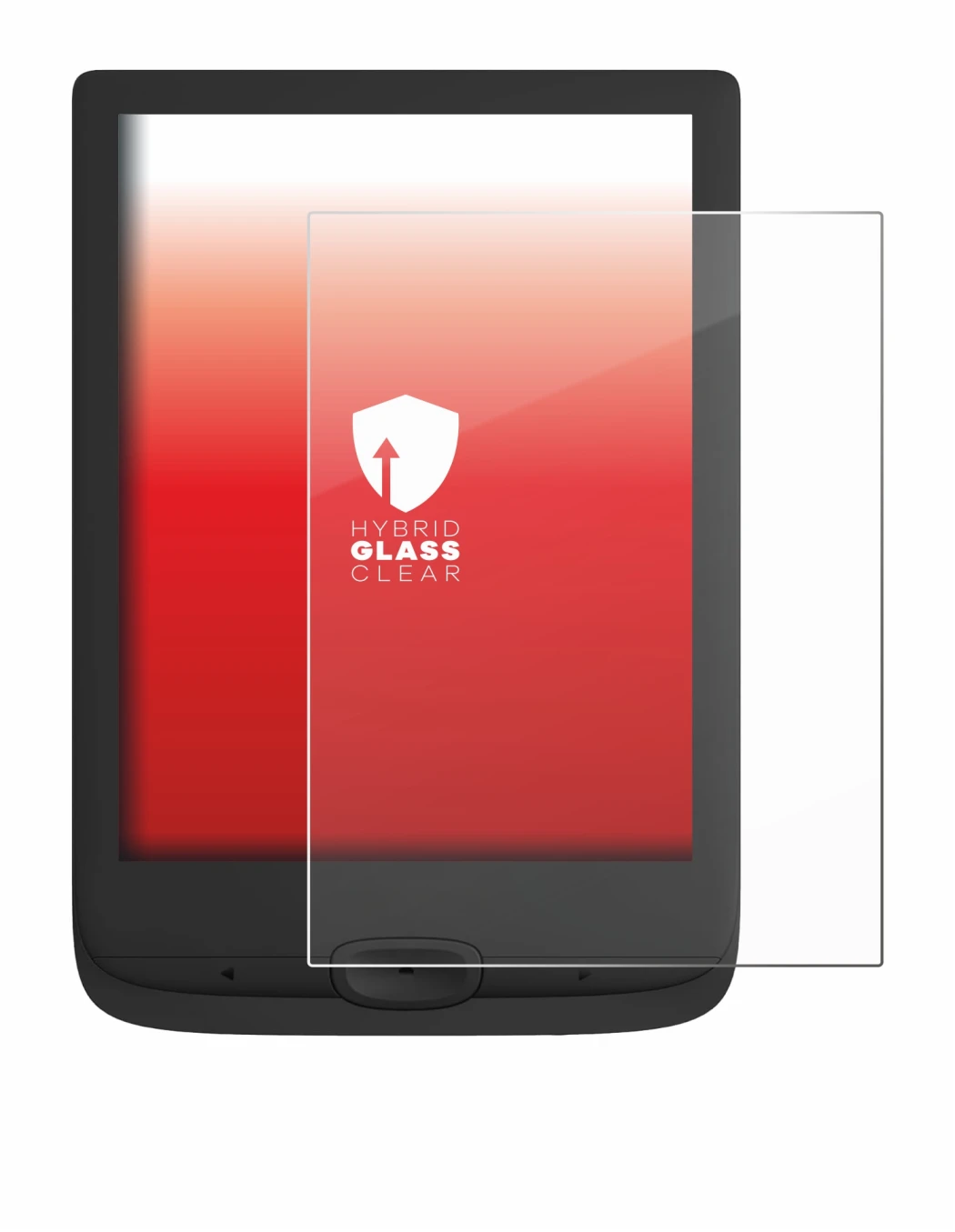 Image de l'appareil PocketBook Basic Lux 4 avec une grande variété de protections d'écran.