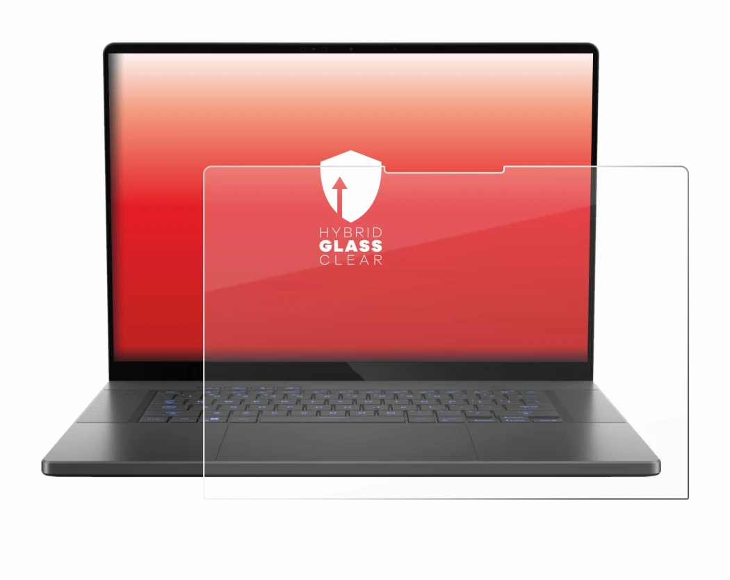 Image de l'appareil ASUS ROG Zephyrus G16 2024 avec une grande variété de protections d'écran.