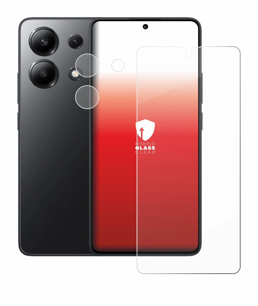 Image de l'appareil Xiaomi Redmi Note 13 (Avant+Caméra) avec une grande variété de protections d'écran.