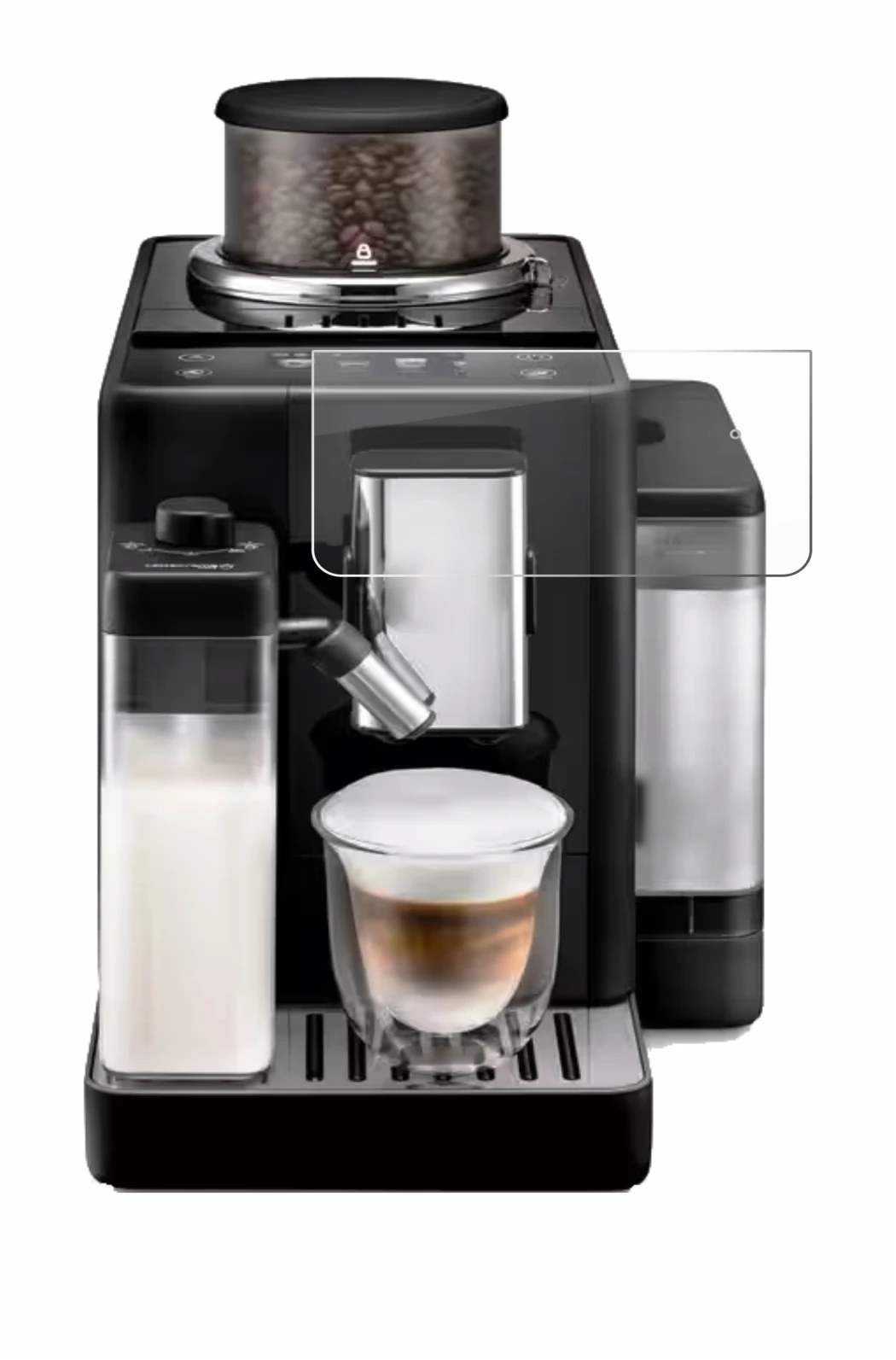 Image de l'appareil DeLonghi Rivelia avec une grande variété de protections d'écran.