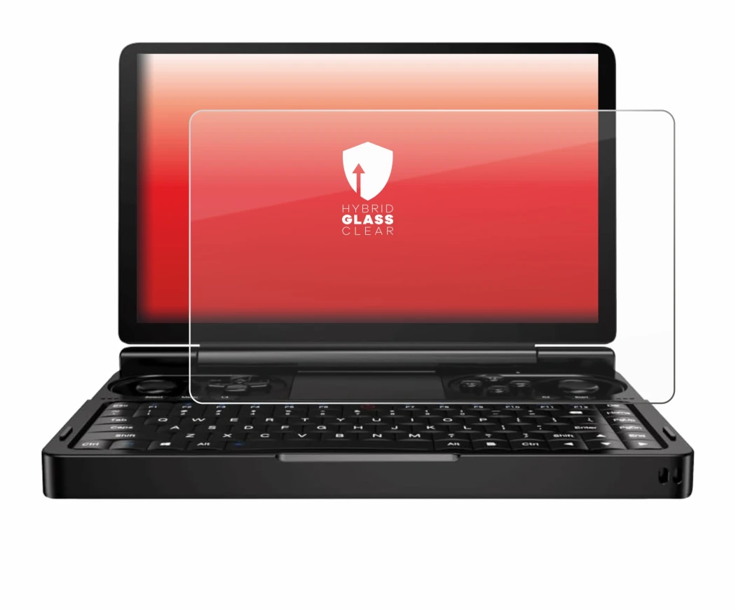 Image de l'appareil GPD Win Mini (2024) avec une grande variété de protections d'écran.