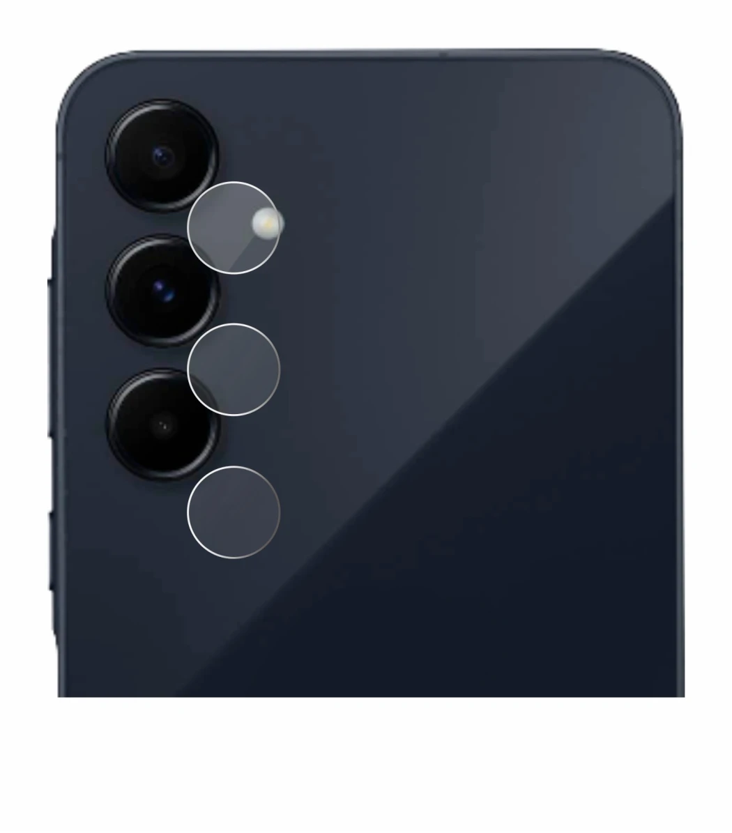 Image de l'appareil Samsung Galaxy A55 5G (Caméra UNIQUEMENT) avec une grande variété de protections d'écran.
