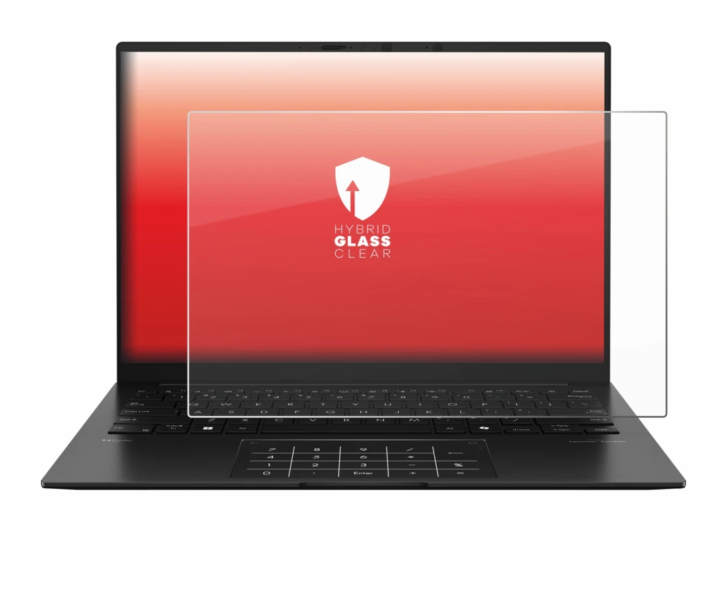 Image de l'appareil ASUS ZenBook 14 OLED UM3406 avec une grande variété de protections d'écran.