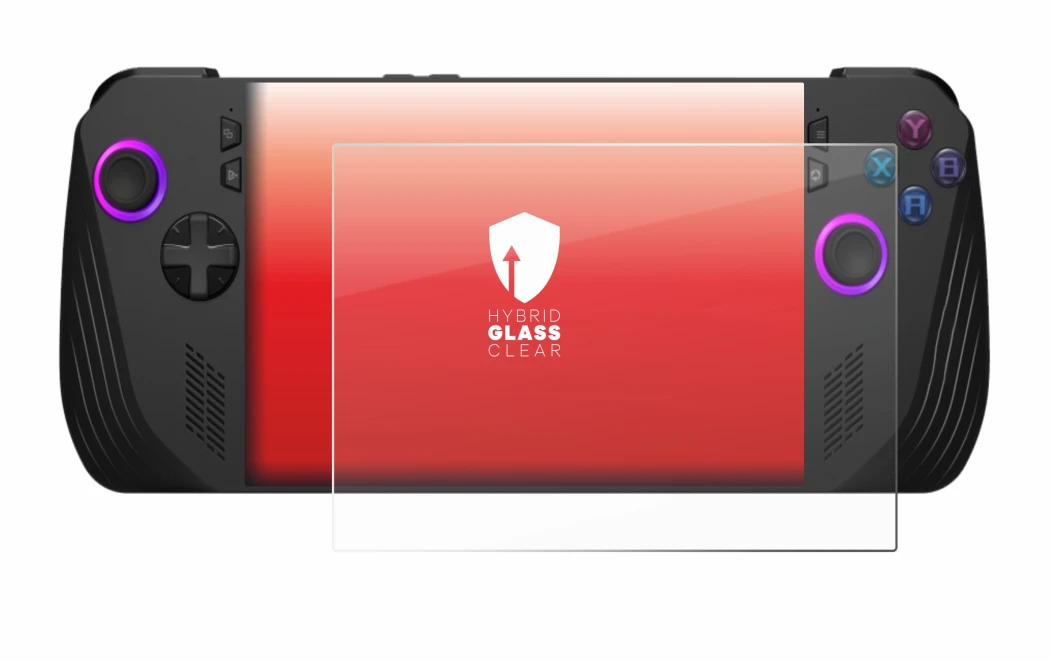 Image de l'appareil ASUS ROG Ally X (2024) avec une grande variété de protections d'écran.