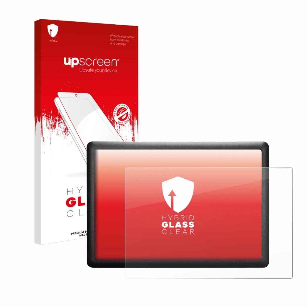 Face avant d’un emballage produit avec le logo de la marque upscreen. À côté, l’appareil Wacom One S CTL-472-S est représenté 