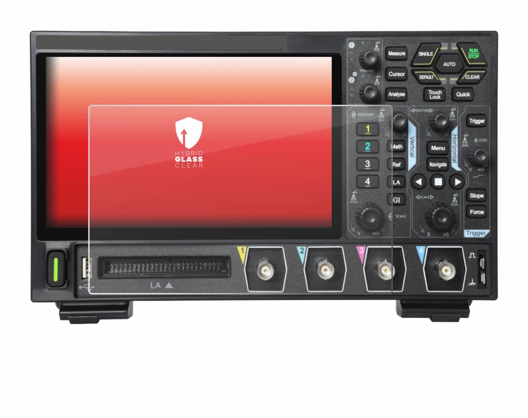 Image de l'appareil Rigol DHO914 avec une grande variété de protections d'écran.