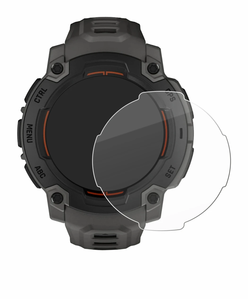 Image de l'appareil Garmin Instinct E (45 mm) avec une grande variété de protections d'écran.