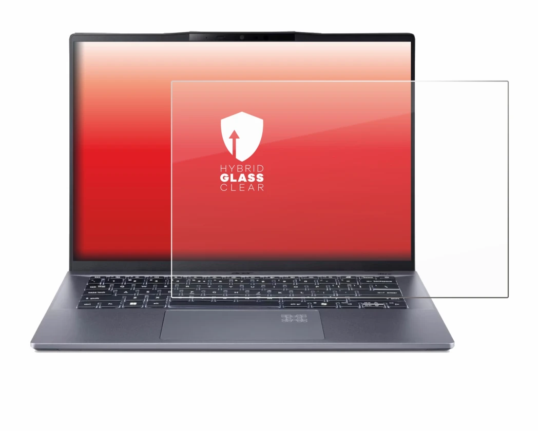 Image de l'appareil Acer Swift Go 14 AI avec une grande variété de protections d'écran.