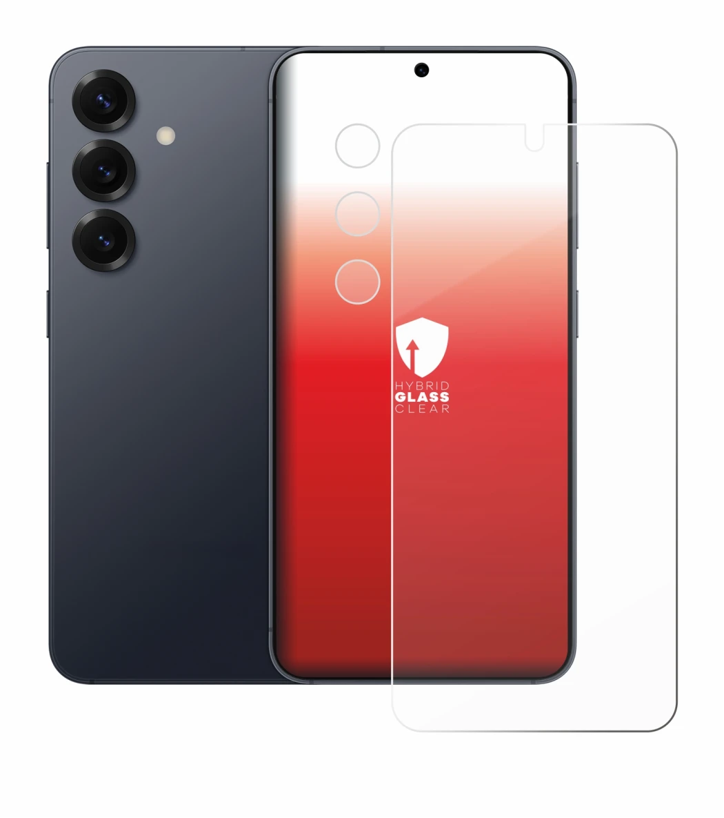 Image de l'appareil Samsung Galaxy S25 (Avant+Caméra) avec une grande variété de protections d'écran.