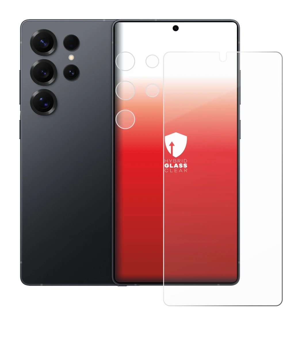 Image de l'appareil Samsung Galaxy S25 Ultra (Avant+Caméra) avec une grande variété de protections d'écran.