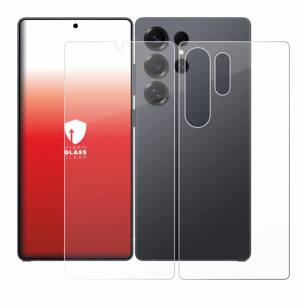 Image de l'appareil Samsung Galaxy S25 Ultra Enterprise Edition (Avant+Arrière) avec une grande variété de protections d'écran