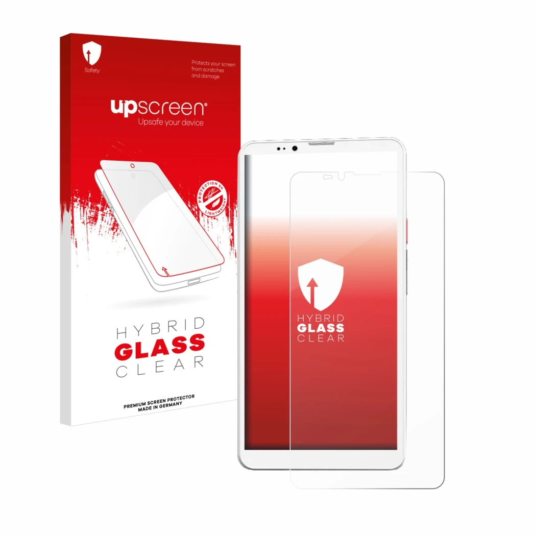 Face avant d’un emballage produit avec le logo de la marque upscreen. À côté, l’appareil Bigme Hibreak Pro est représenté avec