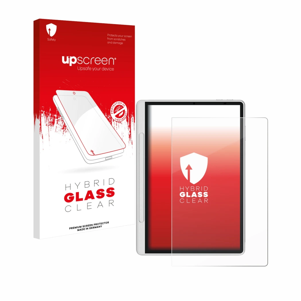 Face avant d’un emballage produit avec le logo de la marque upscreen. À côté, l’appareil XP-Pen Magic Note Pad est représenté