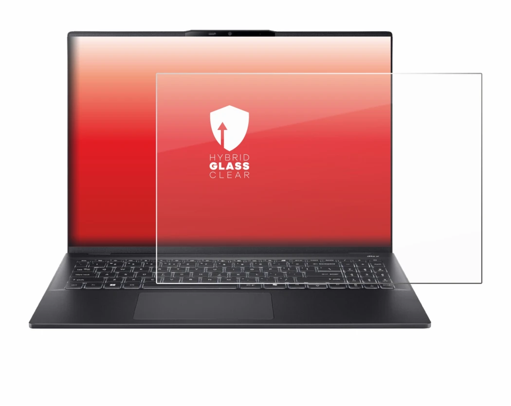 Image de l'appareil Acer Swift 16 AI avec une grande variété de protections d'écran.
