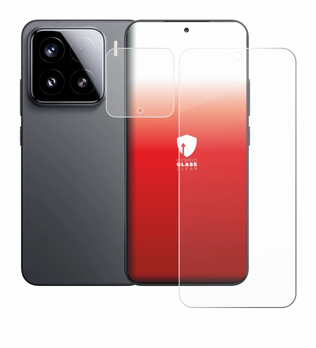 Image de l'appareil Xiaomi 15 (Avant+Caméra) avec une grande variété de protections d'écran.