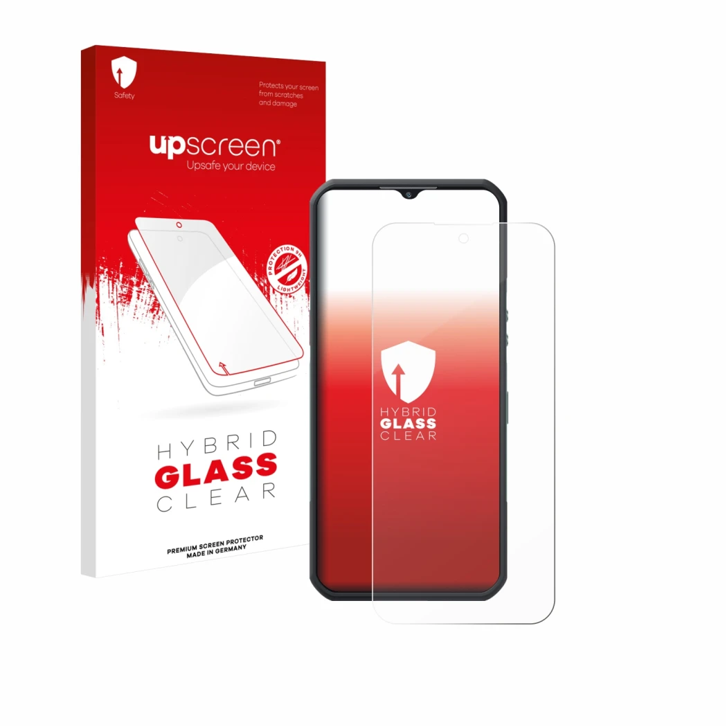 Face avant d’un emballage produit avec le logo de la marque upscreen. À côté, l’appareil Oukitel WP55 Pro est représenté avec