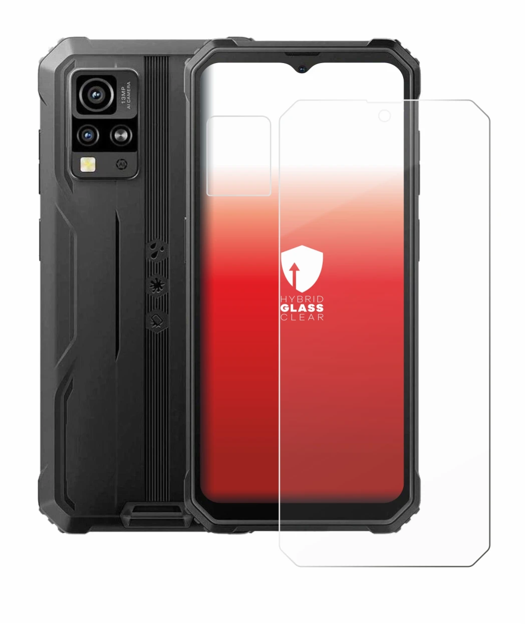 Image de l'appareil Blackview BV4800 SE (Avant+Caméra) avec une grande variété de protections d'écran.