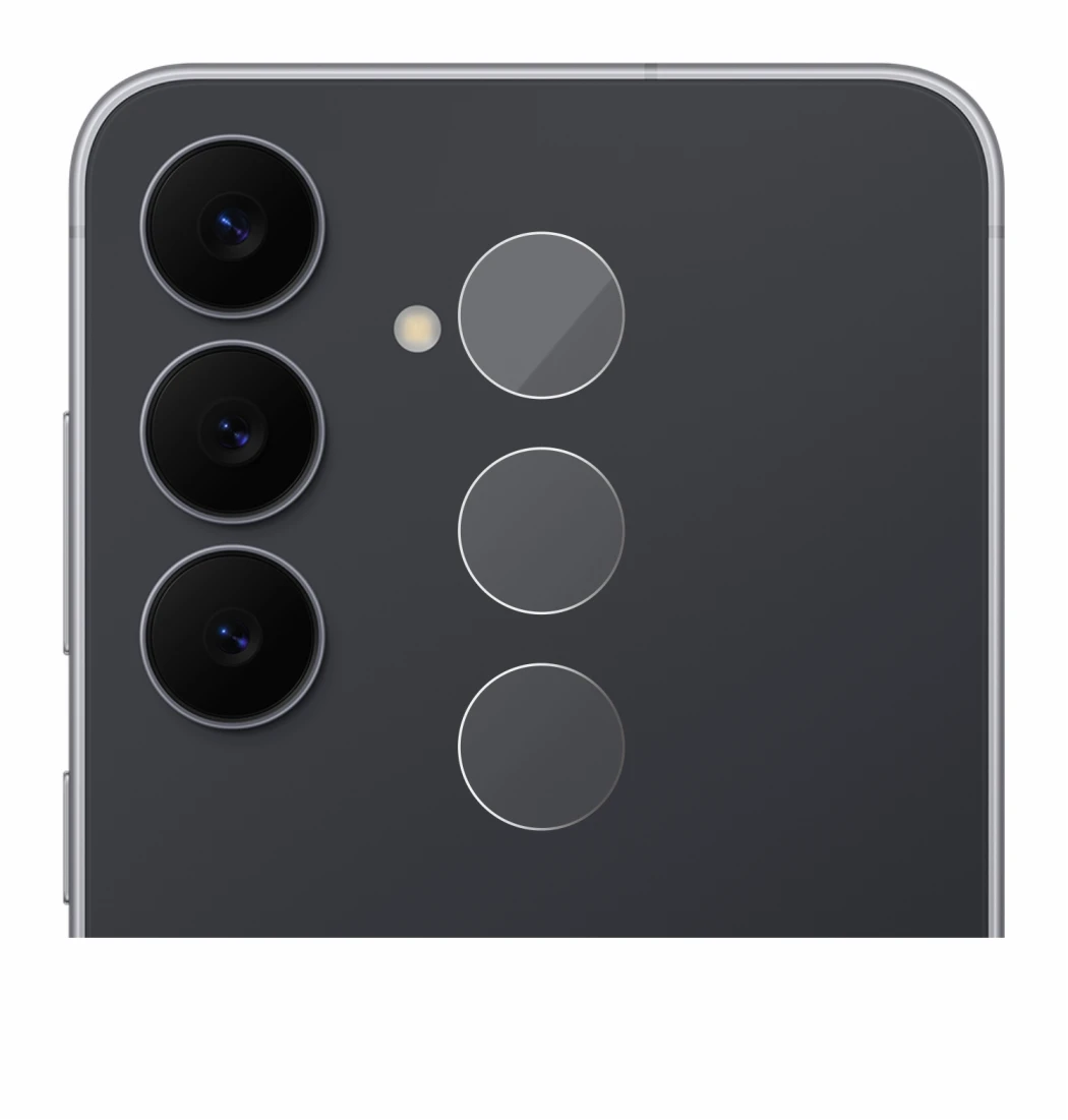 Image de l'appareil Samsung Galaxy S25 FE (Caméra UNIQUEMENT) avec une grande variété de protections d'écran.