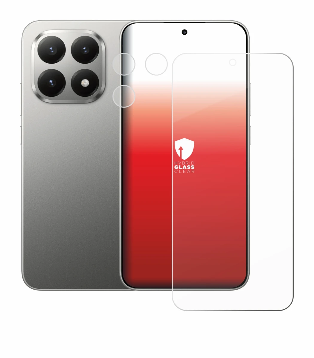 Image de l'appareil Xiaomi 15T (Avant+Caméra) avec une grande variété de protections d'écran.