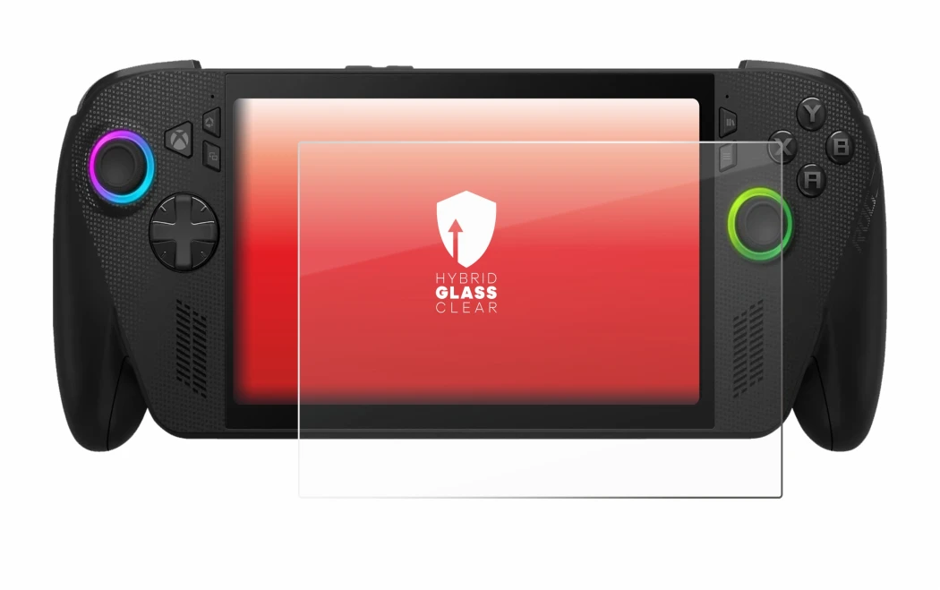 Image de l'appareil ASUS ROG Xbox Ally X avec une grande variété de protections d'écran.