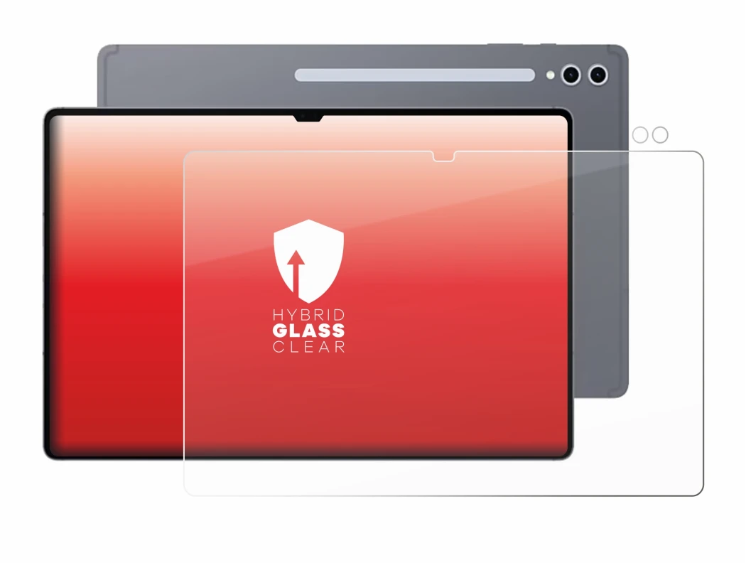 Image de l'appareil Samsung Galaxy Tab S10 Ultra (Avant+Caméra) avec une grande variété de protections d'écran.