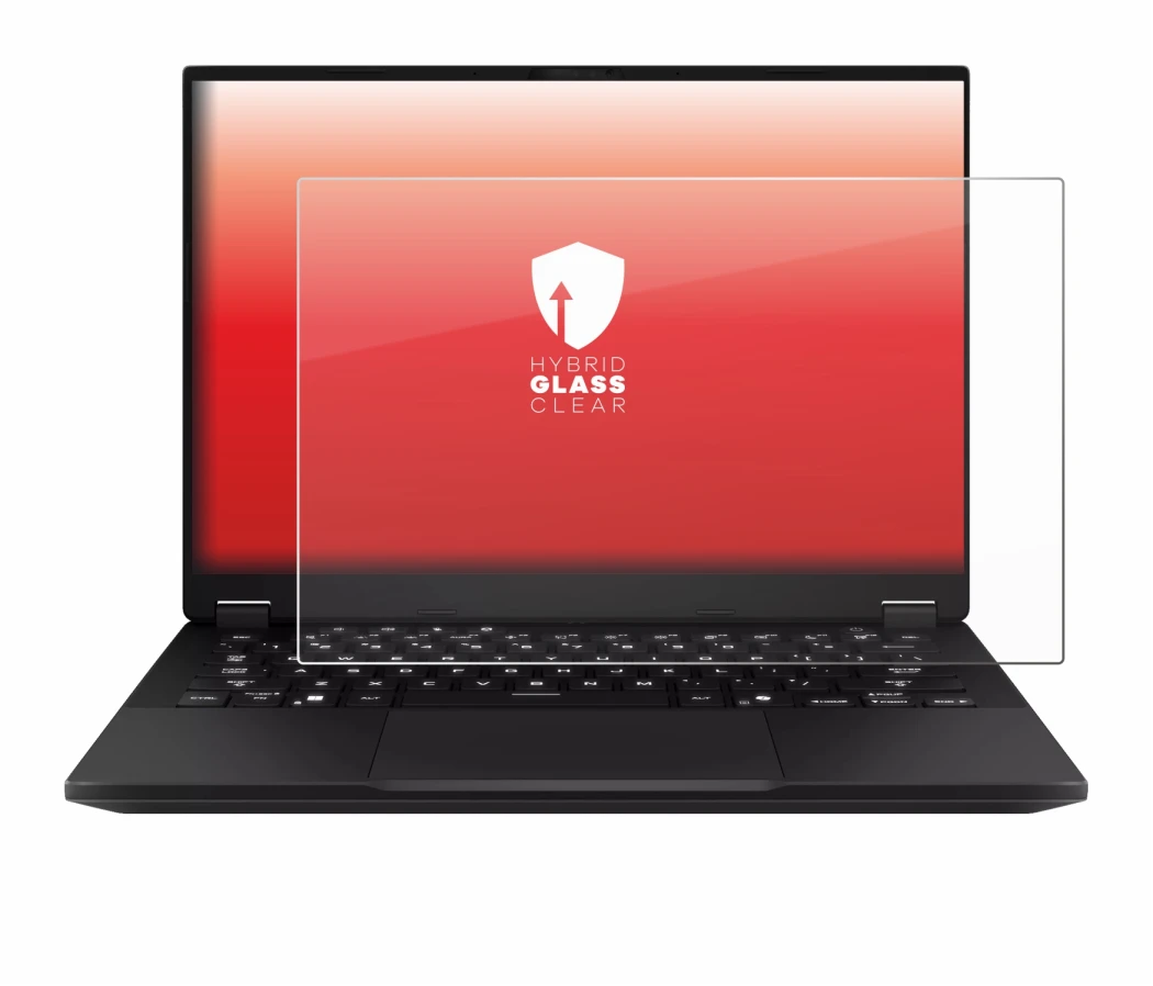 Image de l'appareil ASUS TUF Gaming A14 avec une grande variété de protections d'écran.