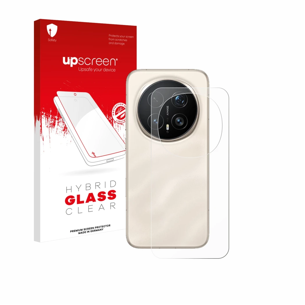 Face avant d’un emballage produit avec le logo de la marque upscreen. À côté, l’appareil Honor Magic 8 Pro (Arrière) est repré