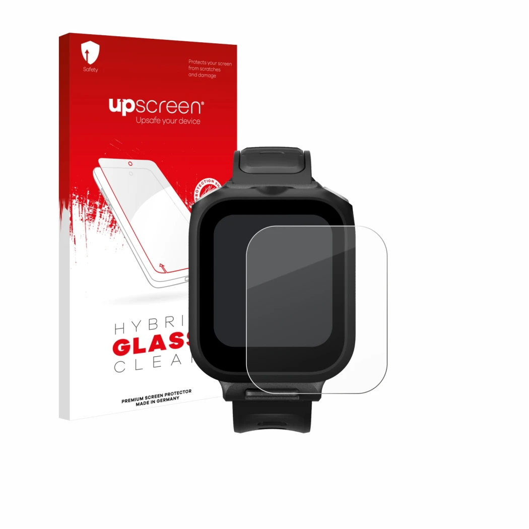 Face avant d’un emballage produit avec le logo de la marque upscreen. À côté, l’appareil Insta360 GPS preview remote Built-In