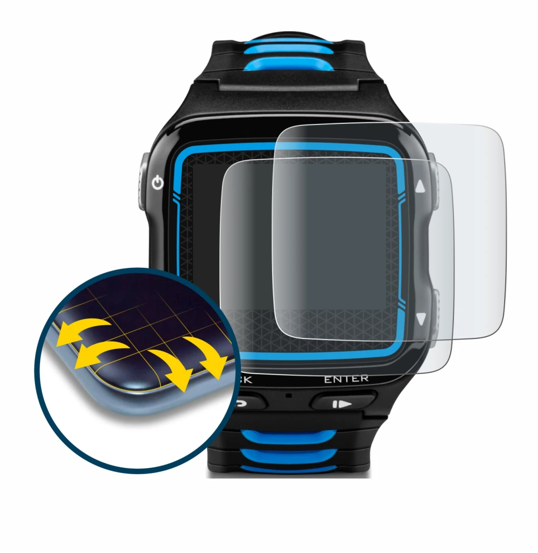 Image de l'appareil Garmin Forerunner 920XT avec une grande variété de protections d'écran.