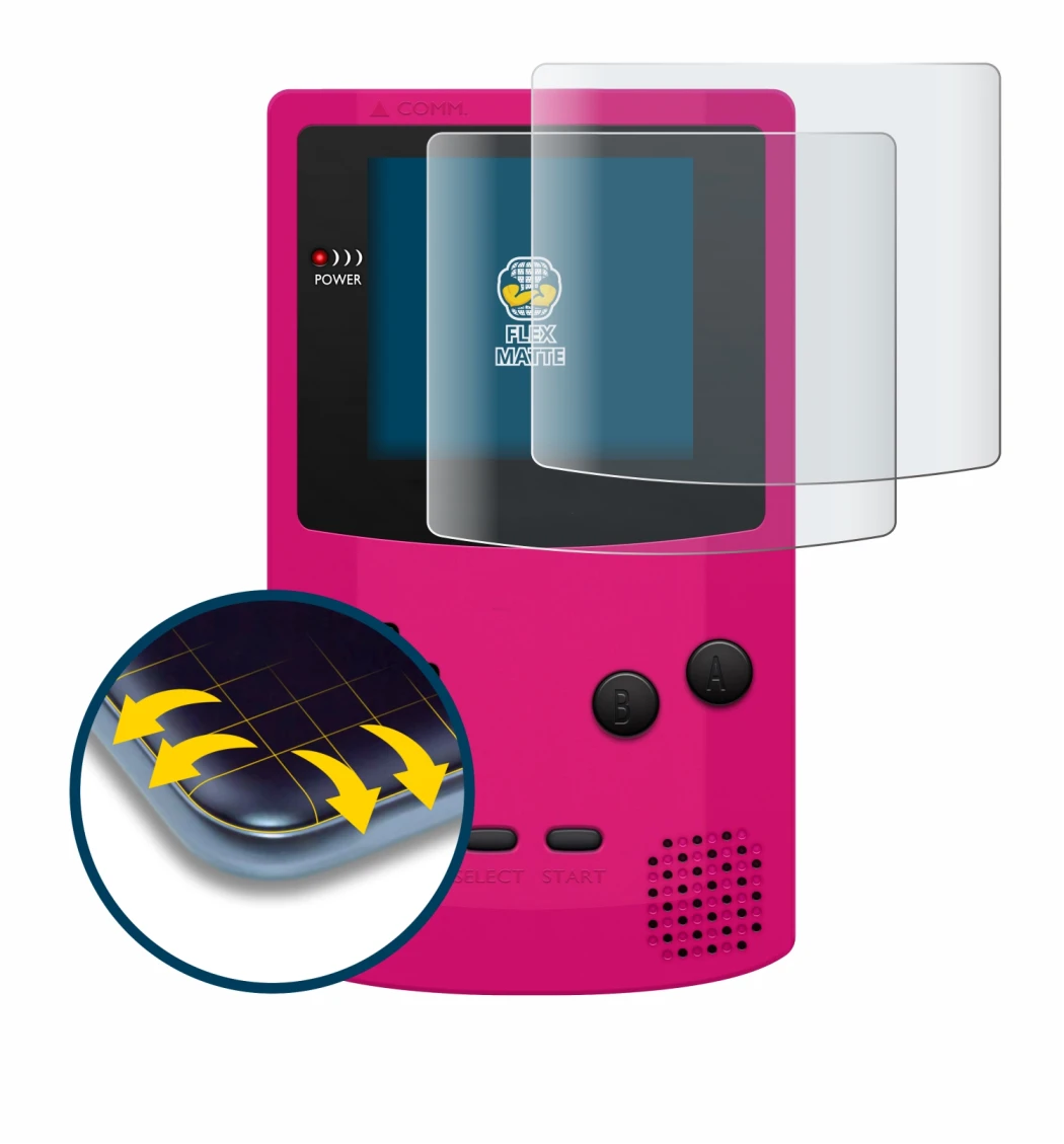Image de l'appareil Nintendo Gameboy Color avec une grande variété de protections d'écran.