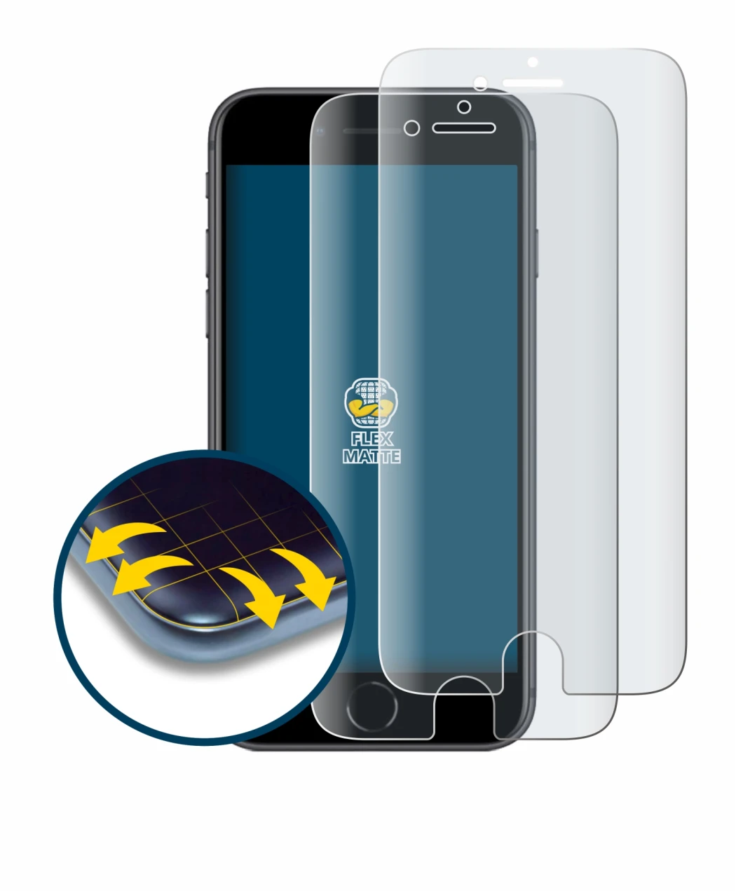 Image de l'appareil Apple iPhone 8 avec une grande variété de protections d'écran.
