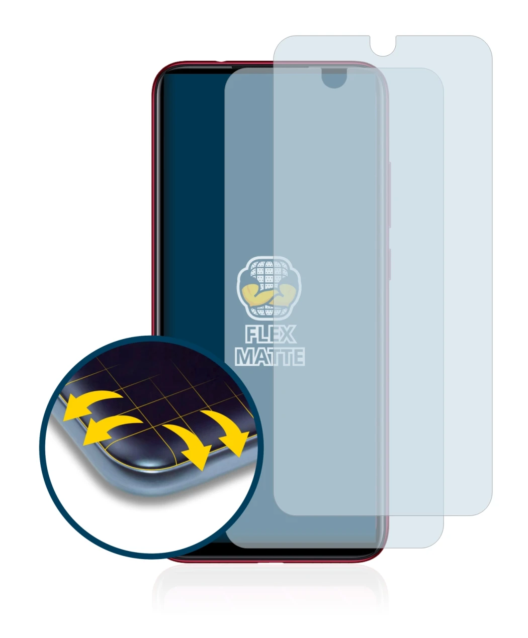 Image de l'appareil Xiaomi Redmi Note 7 avec une grande variété de protections d'écran.