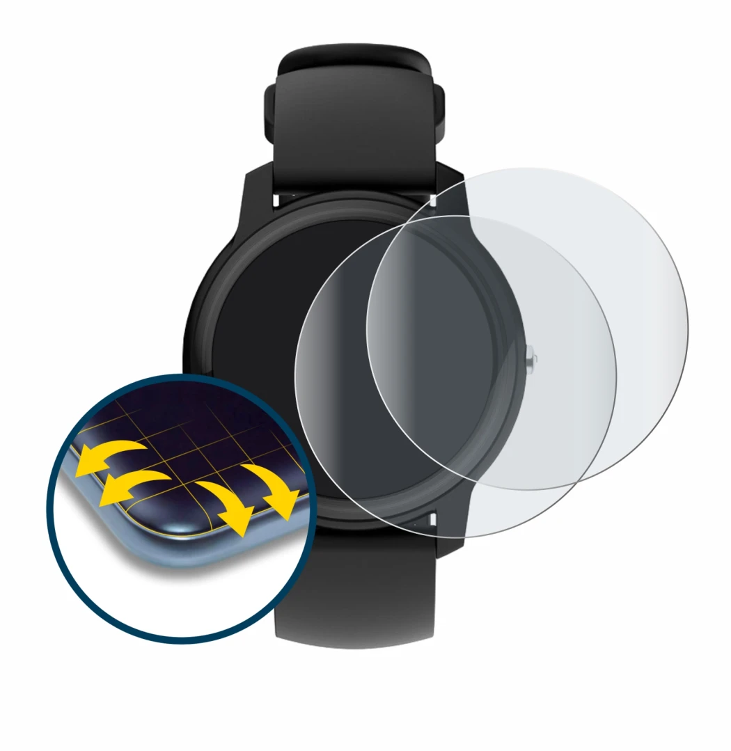 Image de l'appareil Withings Move ECG avec une grande variété de protections d'écran.