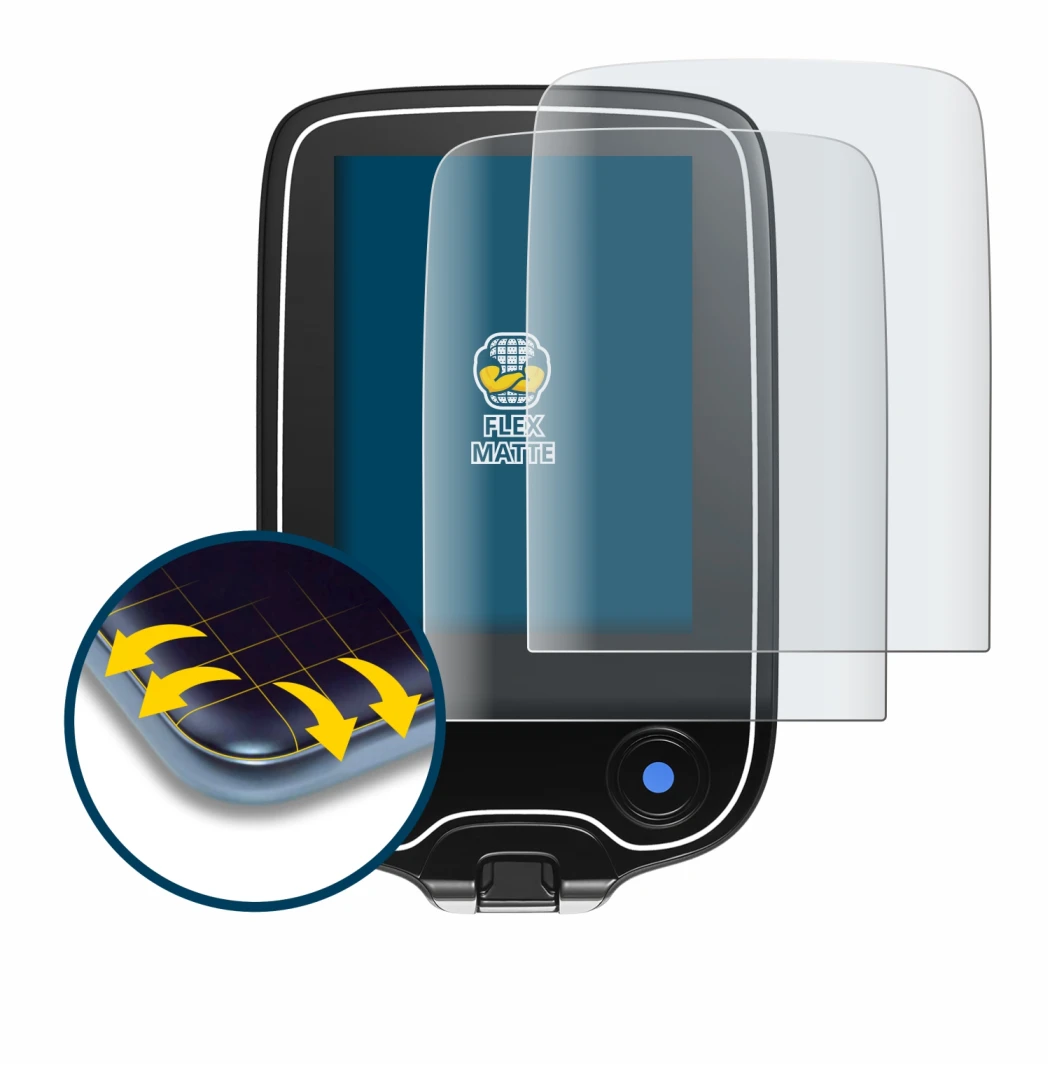 Image de l'appareil Freestyle Libre 2 avec une grande variété de protections d'écran.