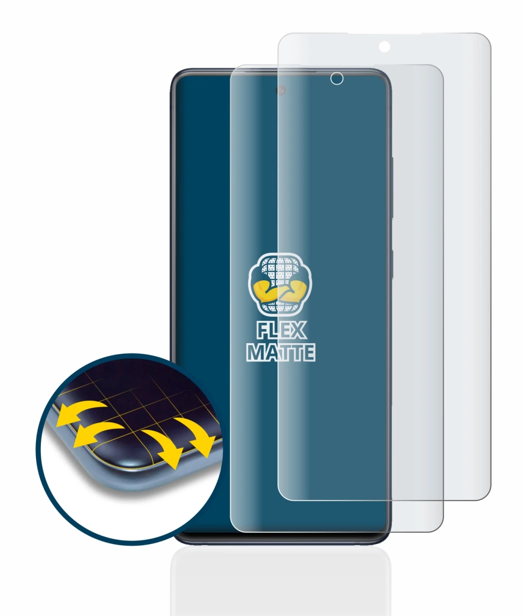 Image de l'appareil Samsung Galaxy S20 FE 5G avec une grande variété de protections d'écran.