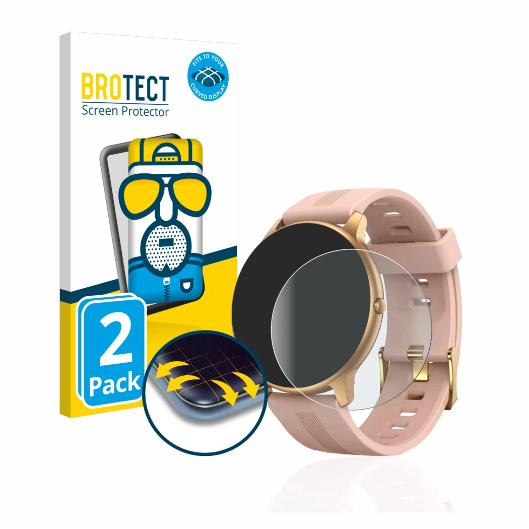Face avant d’un emballage produit avec le logo de la marque BROTECT. À côté, l’appareil AGPtek LW11 est représenté avec la pro