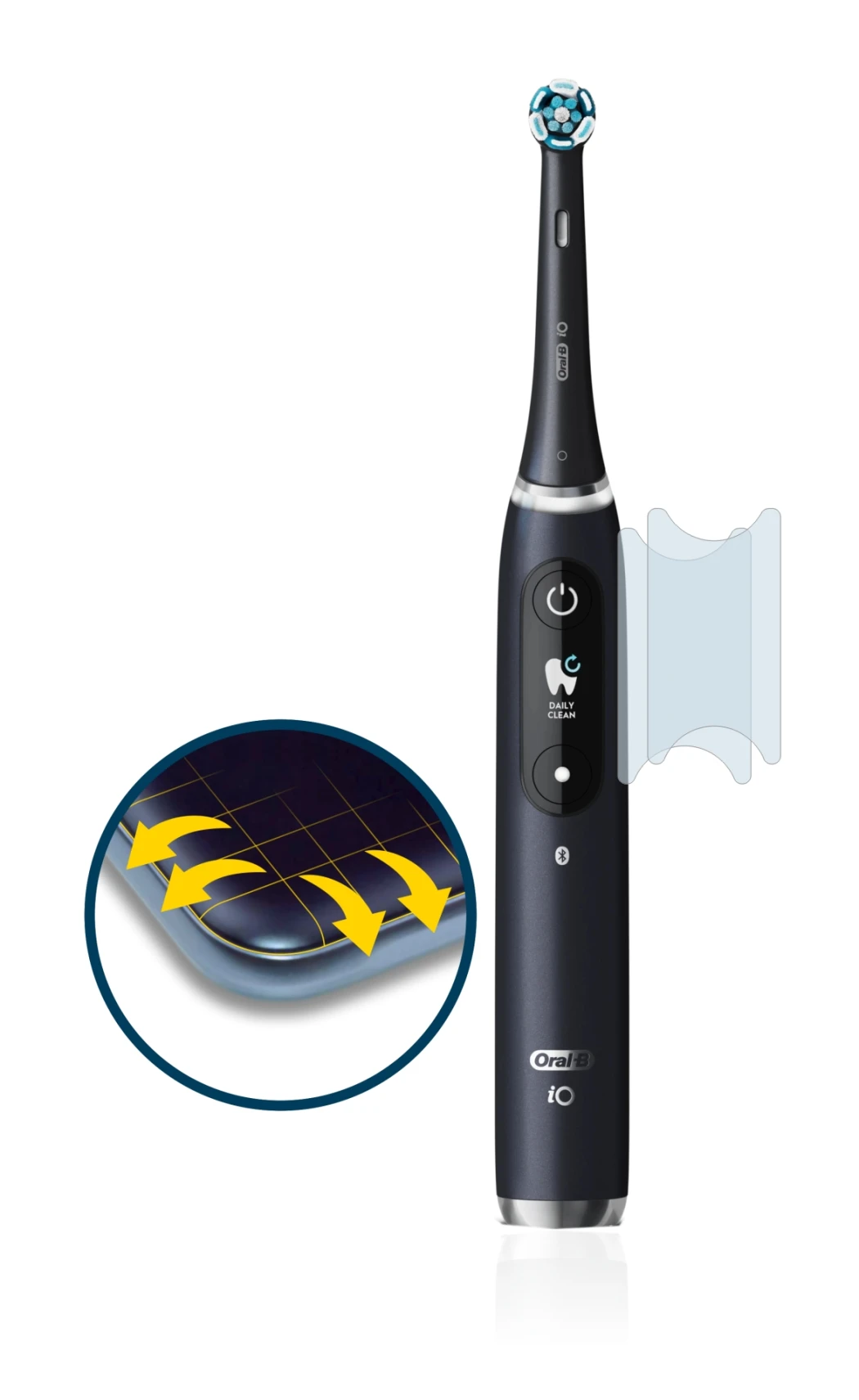 Image de l'appareil Oral-B iO 9 avec une grande variété de protections d'écran.