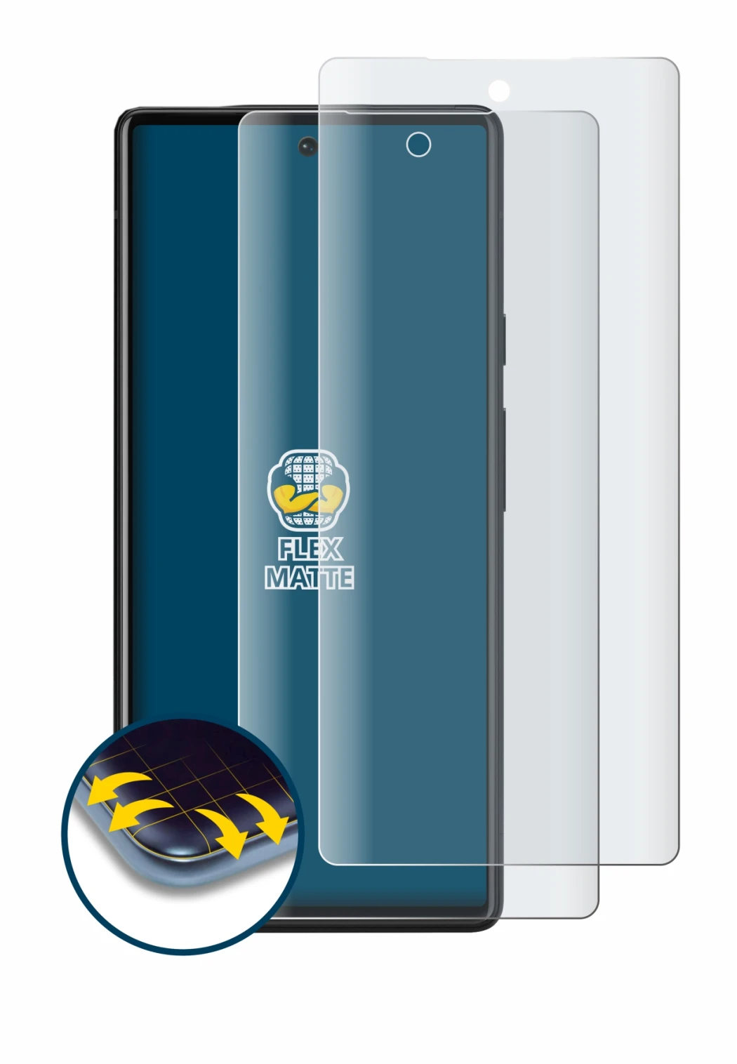 Image de l'appareil Google Pixel 6 avec une grande variété de protections d'écran.