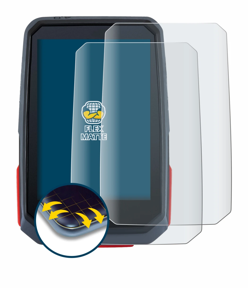 Image de l'appareil Sigma ROX 4.0 avec une grande variété de protections d'écran.