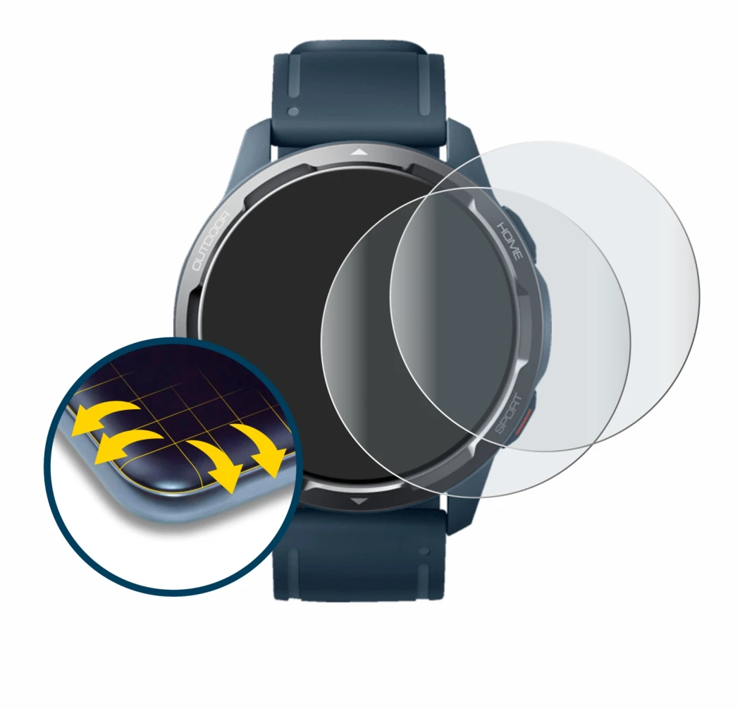 Image de l'appareil Xiaomi Watch S1 Active avec une grande variété de protections d'écran.