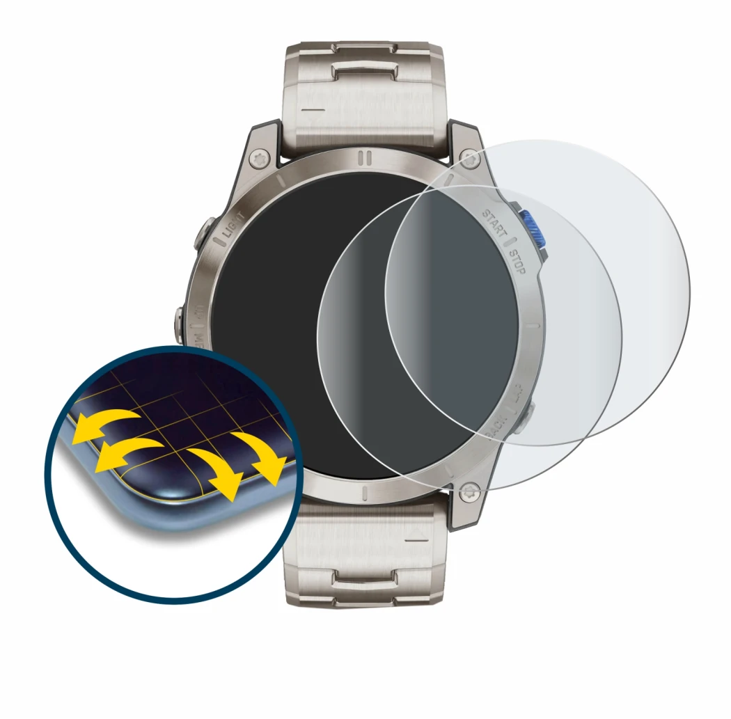 Image de l'appareil Garmin D2 Mach 1 avec une grande variété de protections d'écran.