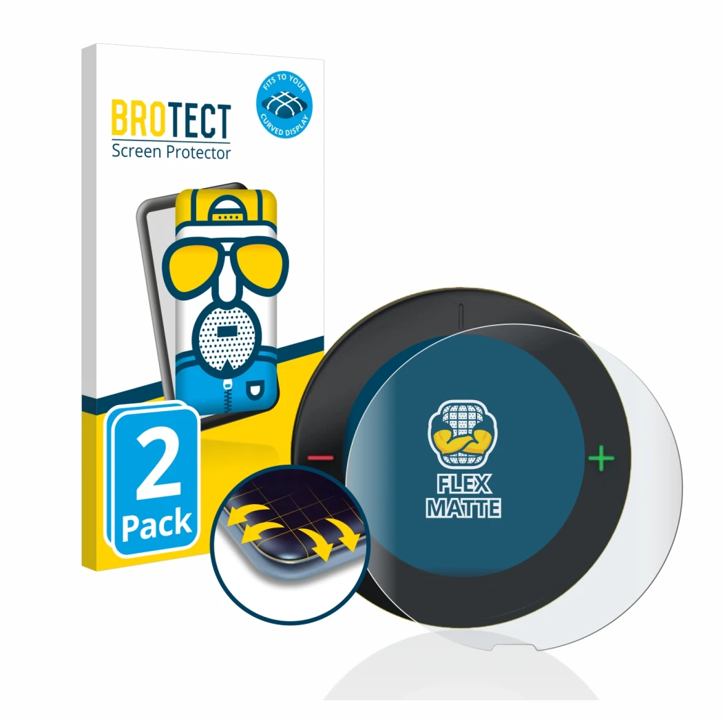 Face avant d’un emballage produit avec le logo de la marque BROTECT. À côté, l’appareil Beeline Velo 2 est représenté avec la
