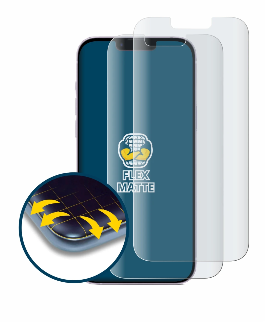 Image de l'appareil Apple iPhone 14 Plus avec une grande variété de protections d'écran.