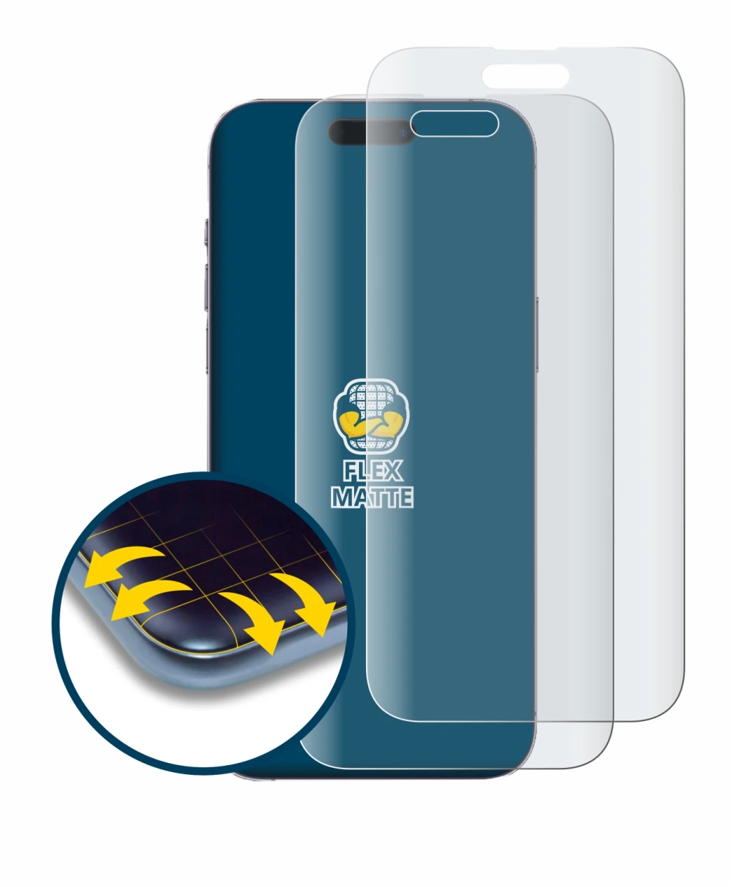 Image de l'appareil Apple iPhone 14 Pro Max avec une grande variété de protections d'écran.