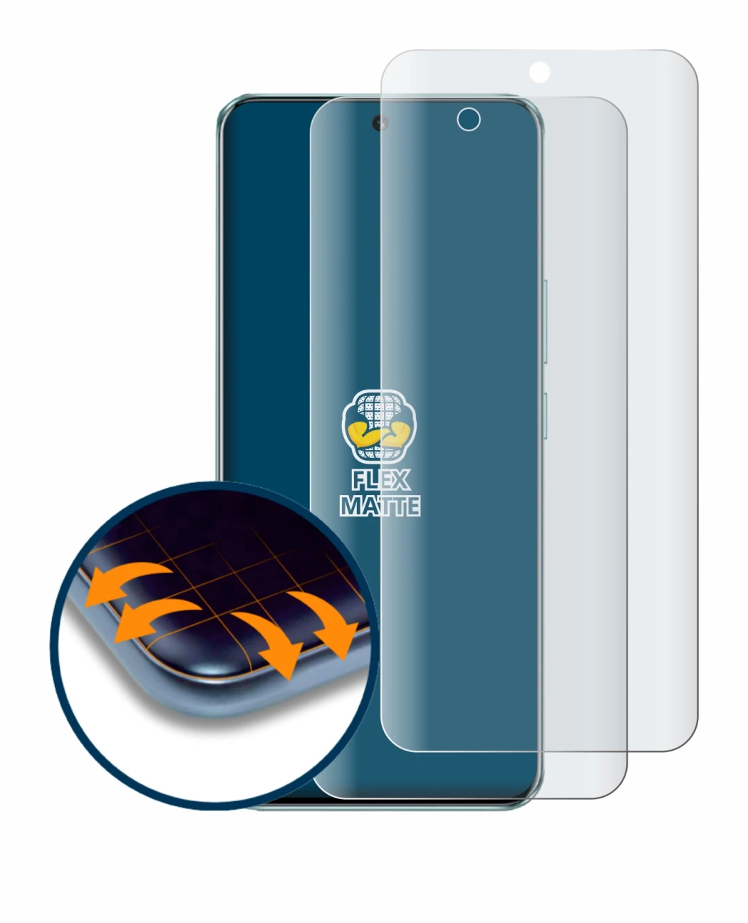 Image de l'appareil Honor 90 avec une grande variété de protections d'écran.